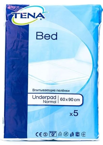 Пеленки Tena впитывающие Bed Underpad Normal 60*90 5шт фотография