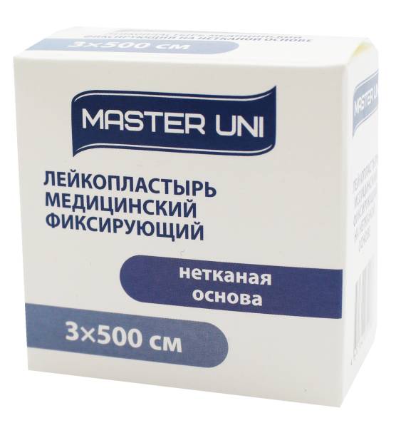 Лейкопластырь фиксирующий Master Uni Unipore 3*500 нетканая основа фотография