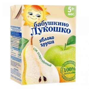 Бабушкино Лукошко сок Яблоко Груша осветленный с 5 месяцев 200мл