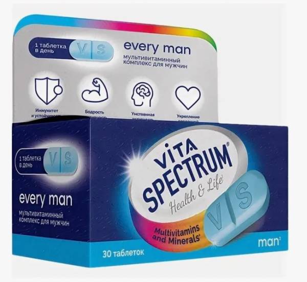 Изображение товара Витамины для мужчин VitaSpectrum 30 таблеток Витамины для мужчин VitaSpectrum 30 таблеток фотография