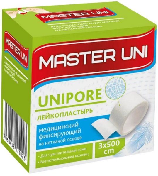 Лейкопластырь фиксирующий Master Uni Unipore 3*500 нетканая основа фотография